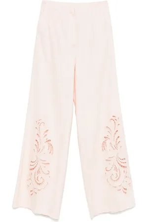 Twin-Set Pantalones capri con bordado floral