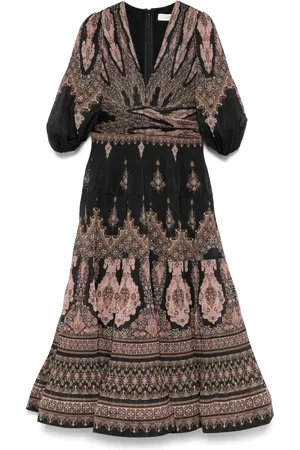 ZIMMERMANN Vestido midi con detalle de pliegues