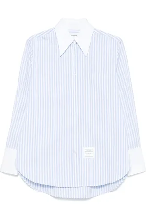 Thom Browne Camisa de popelina con rayas estampadas