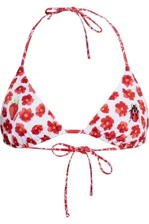VERSACE Top de bikini con estampado floral