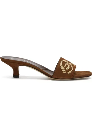 ERMANNO SCERVINO Mules con bordado floral y tacón 40mm