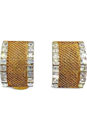 Balenciaga Aretes con detalles de cristal 1980