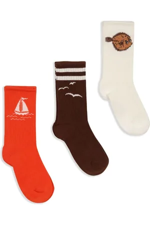 Mini Rodini Set de dos pares de calcetines con barcos estampados