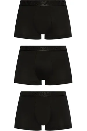 Emporio Armani Pack de tres bóxeres con logo en la pretina