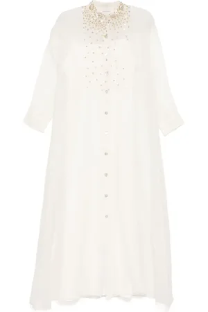 SHATHA ESSA Vestido camisero con apliques