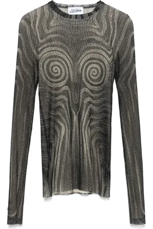 Jean Paul Gaultier Top de malla con estampado de espiral