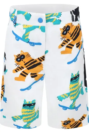 Stella McCartney Shorts con gato estampado