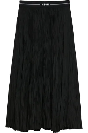 Msgm Falda midi con logo en la pretina