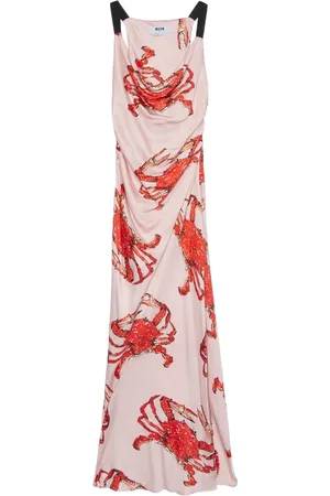 Msgm Vestido largo estampado