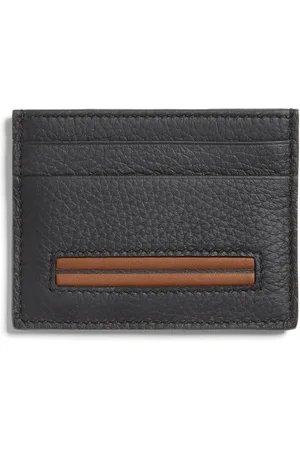 Ermenegildo Zegna Tarjetero de piel con parche del logo