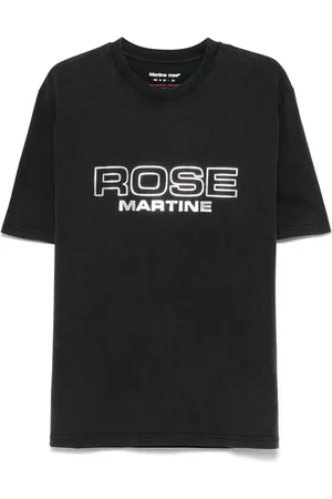 MARTINE ROSE Playera con logo metalizado