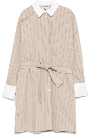 SEMICOUTURE Vestido camisero con rayas estampadas