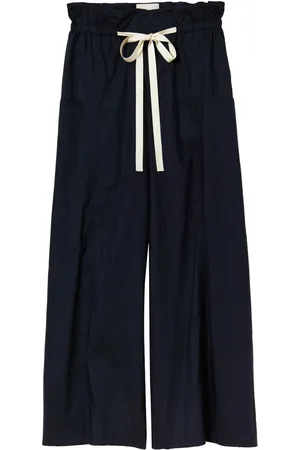 Plan C Pantalones rectos con cordones en la pretina