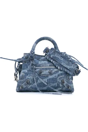 Balenciaga Bolsa satchel Denim BB Monogram Neo Cagole XS 2022