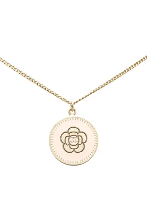 CHANEL Collar Gold Plated Camellia Pendant Necklace 2006