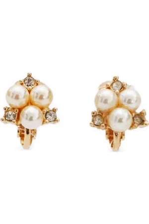 Dior Aretes de clip con perla artificial 2000