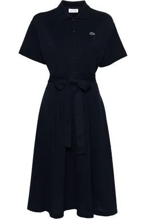 Lacoste Vestido camisero con parche de cocodrilo