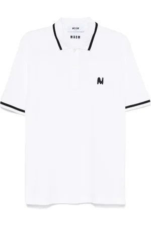 Msgm Playera tipo polo con logo bordado
