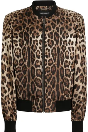 Dolce & Gabbana Chamarra bomber con estampado de leopardo