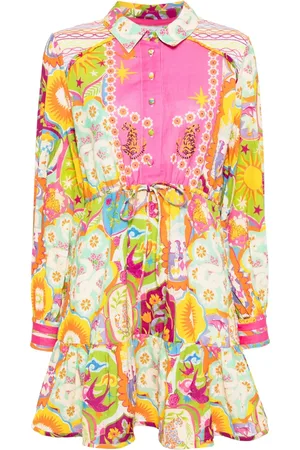 Never Fully Dressed Vestido camisero con estampado Mosaic Savannah