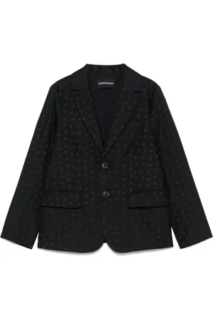 Emporio Armani Blazer con logo en jacquard