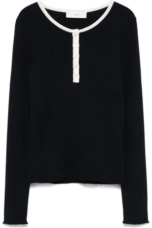 DUNST Top tejido fino de canalé Henley