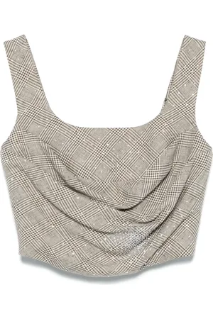 GIUSEPPE DI MORABITO Check-pattern corset top