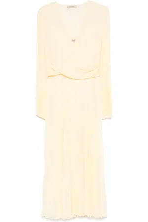 Twin-Set Vestido largo con diseño plisado