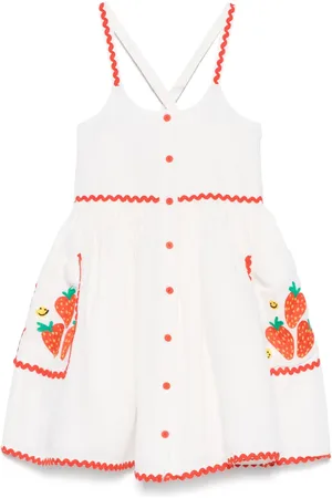 Stella McCartney Vestido con fresas bordadas