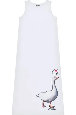Moschino Vestido con motivo de ganso