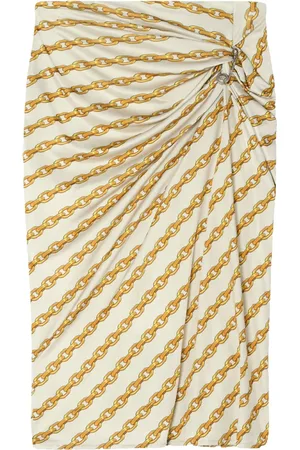 VERSACE Falda drapeada con detalle de broche