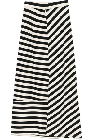 YOHJI YAMAMOTO Falda larga con rayas estampadas