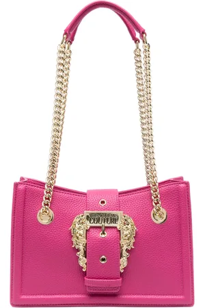 VERSACE Bolsa de hombro con logo grabado y hebilla