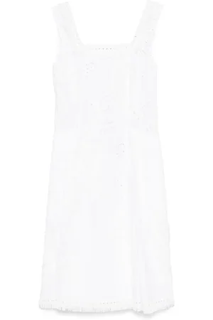 Alberta Ferretti Vestido midi con bordado inglés