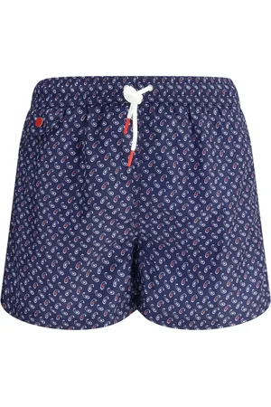 Kiton Shorts de playa con estampado de cachemira