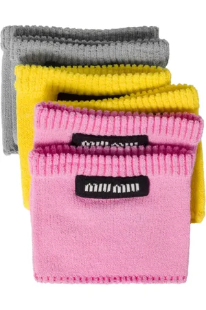 Miu Miu Set de tres pares de calcetines con parche del logo