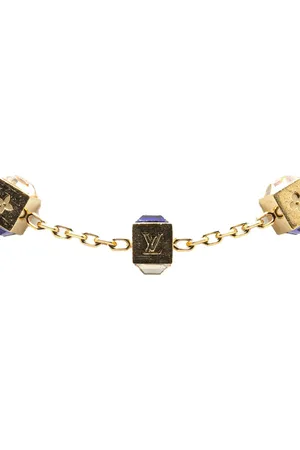 LOUIS VUITTON Collar Gold Plated Crystal Gamble Necklace 2012