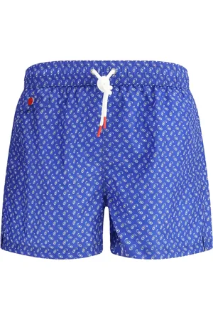 Kiton Shorts de playa con estampado de cachemira