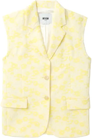 Msgm Chaleco con motivo floral en jacquard