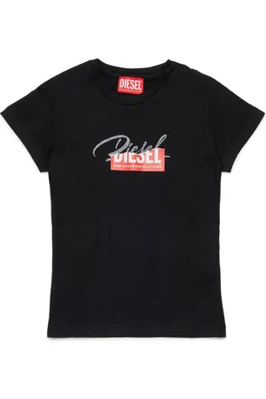 Diesel Playera de algodón con logo estampado