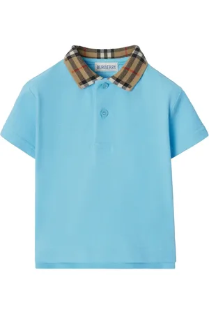 Burberry Playera tipo polo con ribete a cuadros