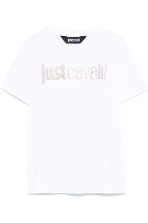 Roberto Cavalli Playera con logo de strass