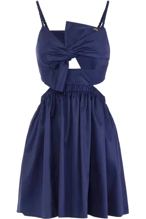 Elisabetta Franchi Vestido de popelina con detalle de moño
