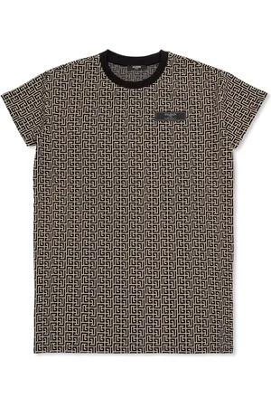 Balmain Vestido estilo playera con monograma en jacquard