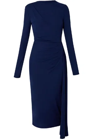 Erdem Vestido midi drapeado con manga larga