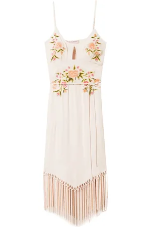 Twin-Set Vestido midi con bordado floral