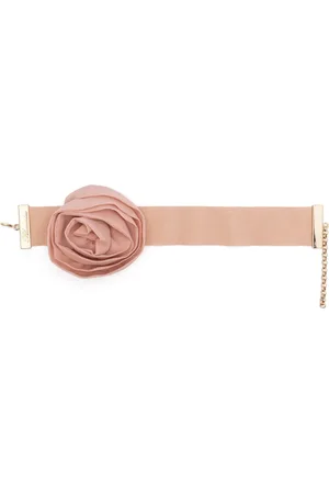 BLUMARINE Collar de georgette con rosa