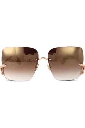 Roberto Cavalli Lentes de sol con efecto de piel de serpiente