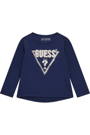 Guess Playera de algodón orgánico con logo de lentejuelas