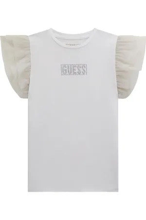 Guess Playera con volantes en las mangas